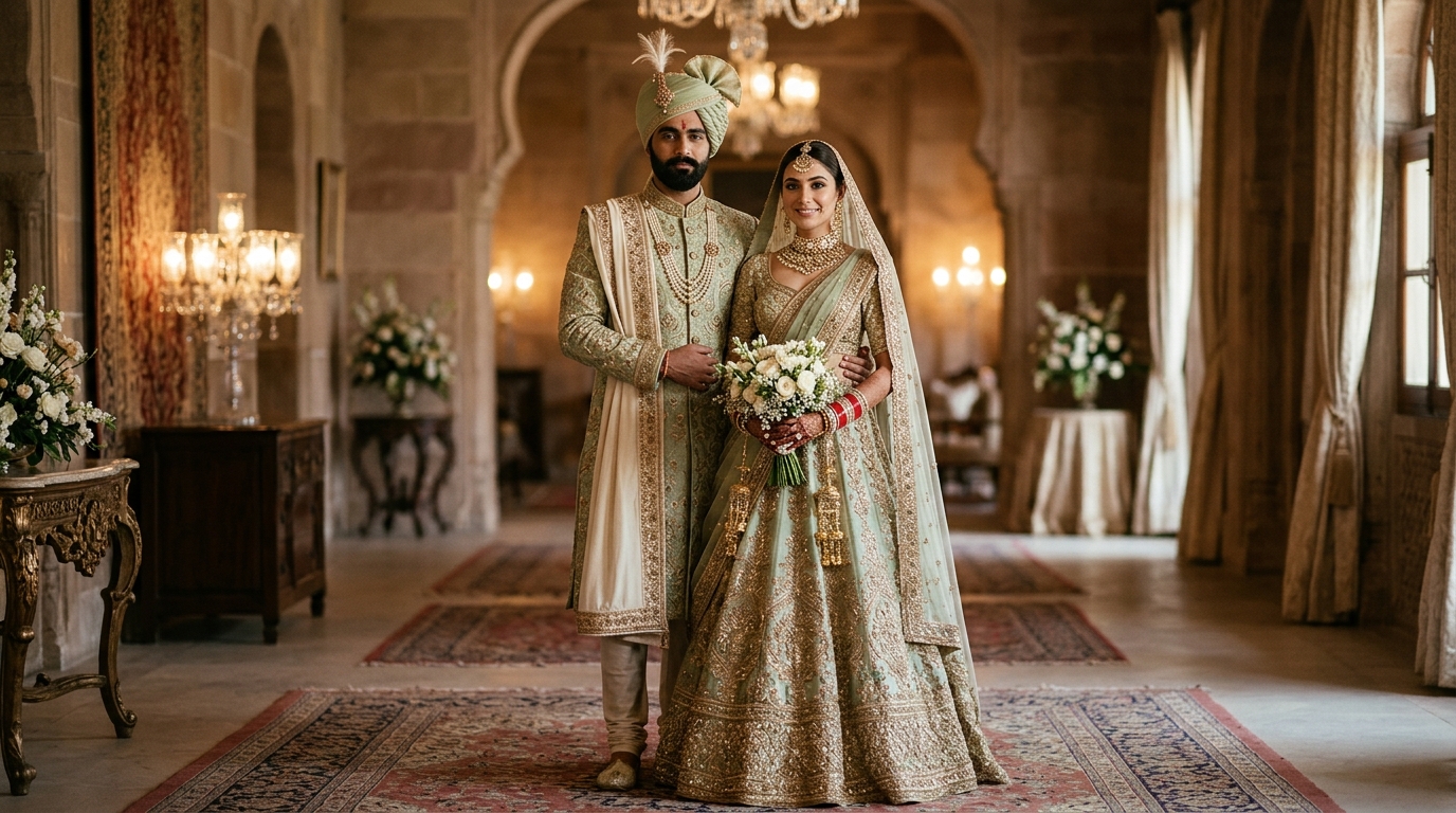 Regal Wedding Couple at Utsav Designer Studio